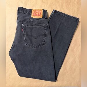 Levis 505 Jeans Mens 33x30 Black Denim Regular Fit Straight Leg USA